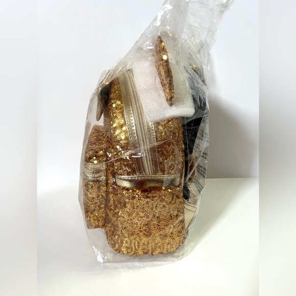 Loungefly X LASR Exclusive Disney Yellow Gold Sequin Minnie Mini Backpack - Picture 7 of 12